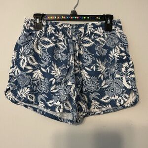 American Eagle Outfitters Navy Floral High Waist Shorts